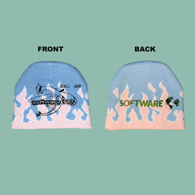 software pinkandblue flames beanie